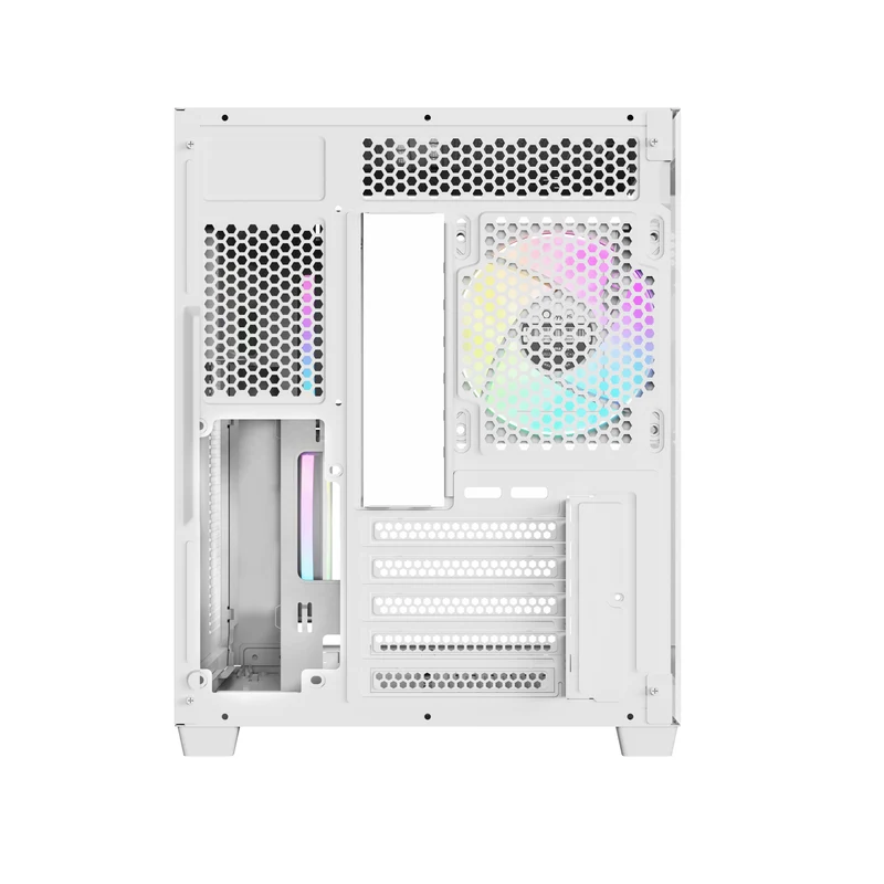 Ocypus Gamma C54 Mini-Tower Panoramic PC Case with ARGB Fans (Black, White) (Gamma-C54-BKD300XX-GL, Gamma-C54-WHD300XX-GL)