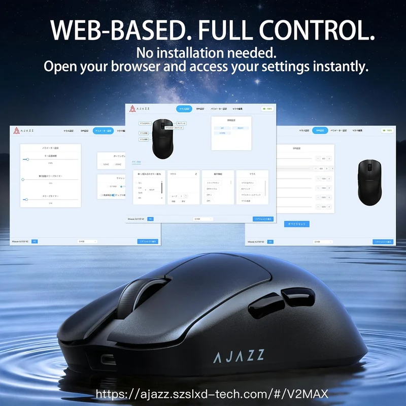 Nacodex x Ajazz AJ159 V2 Tri-Mode Gaming Mouse (Black, White)