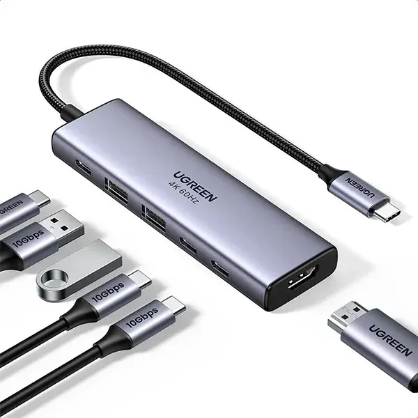 Ugreen USB-C to HDMI + 2xUSB 3.2 A + 2xUSB 3.2 C + PD Power Converter (6-in-1) Multifunction Adapter (CM511/35999)