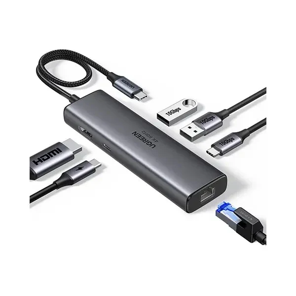 Ugreen USB-C to HDMI + 2xUSB-A 3.2 + 1xUSB-C 3.2 + RJ45 + PD Converter (6-in-1) Multifunction Adapter (CM512/45000)
