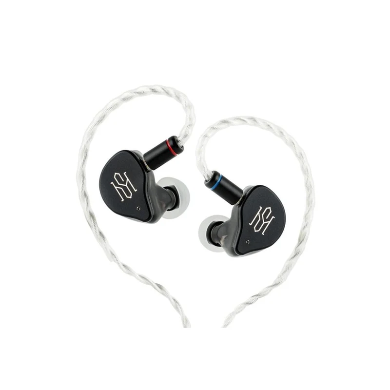 SIMGOT SuperMix 5 1BC + 1DD + 2BA + 1MP Hybrid In-Ear Monitor with 2Pin Bone Conduction Hi-Fi Earphone, Dual Hi-Fi & Gaming Tuning, Silver-Plated OCC Modular Cable (Black)