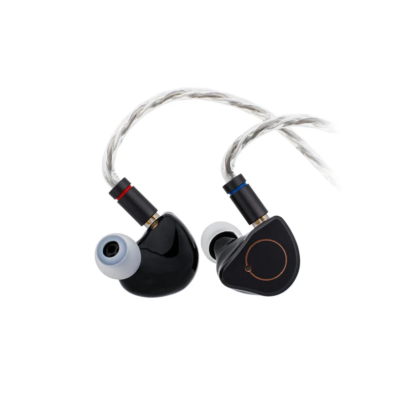 SIMGOT SuperMix 4 1DD + 1BA + 1Planar + 1PZT Hybrid Drivers Earphones, Hi-Fi In-Ear Monitor with OFC Silver-Plated Cable for Musician (Black)