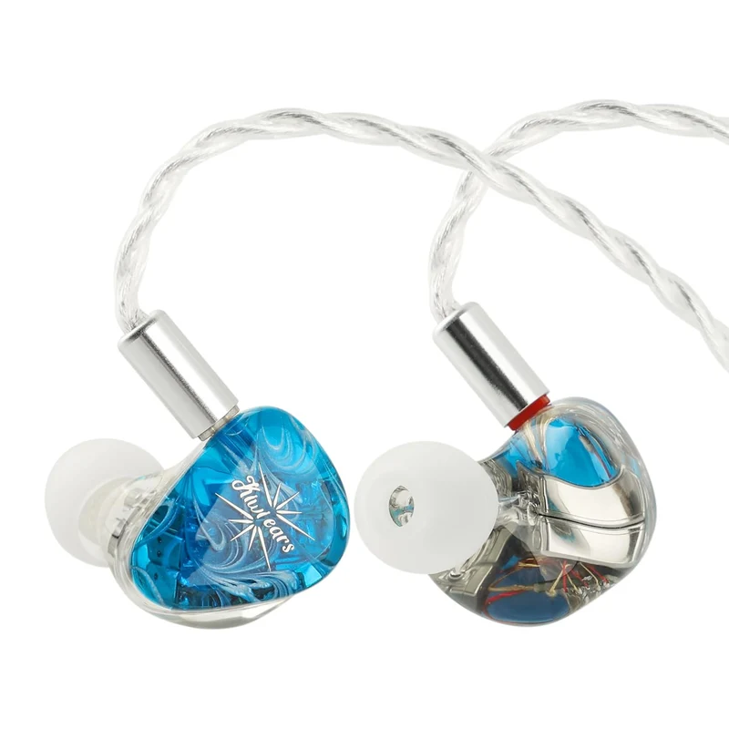 Kiwi Ears Orchestra Lite Performance Custom 8BA in-Ear Monitor with Detachable 4-core 7N Oxygen-Free Copper OFC Cable (Purple, Blue, Clear)