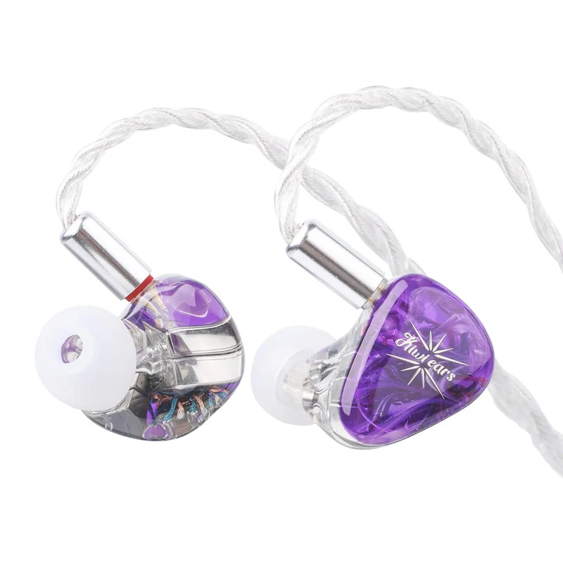 Kiwi Ears Orchestra Lite Performance Custom 8BA in-Ear Monitor with Detachable 4-core 7N Oxygen-Free Copper OFC Cable (Purple, Blue, Clear)
