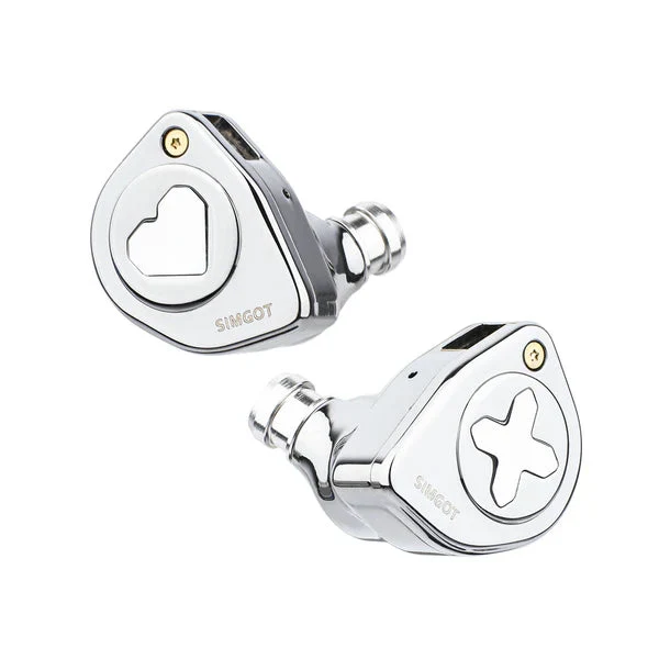 SIMGOT EW300 1DD + 1Planar + 1PZT Hybrid Driver In-Ear Monitor & Gaming Earbuds with Detachable Nozzles, Silver-Plated OFC Cable (Grey, HBB Edition, DSP Edition)