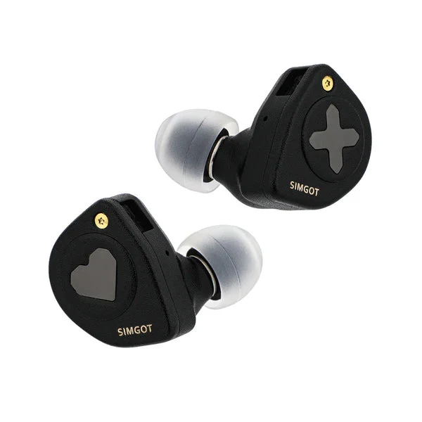 SIMGOT EW300 1DD + 1Planar + 1PZT Hybrid Driver In-Ear Monitor & Gaming Earbuds with Detachable Nozzles, Silver-Plated OFC Cable (Grey, HBB Edition, DSP Edition)