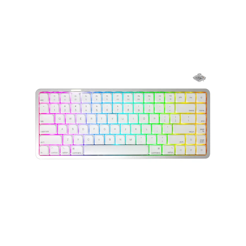 Akko Air 01 Low Profile Multi-Mode RGB Hot-Swappable Mechanical Keyboard (Cloudy White) (Kailh Cloud Switch, Kailh Drift Switch)
