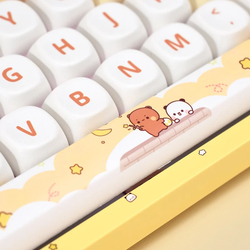 Akko Dudu and Bubu 3108 V3 Wired Mechanical Keyboard (Yellow) (Akko Frost Pink Switch) (101-3108C-023)