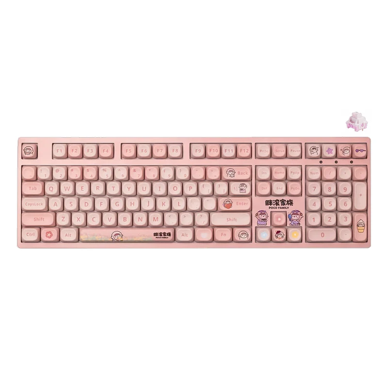 Akko Poco Lamb 3108 V3 Wired Mechanical Keyboard (Akko Frost Pink)