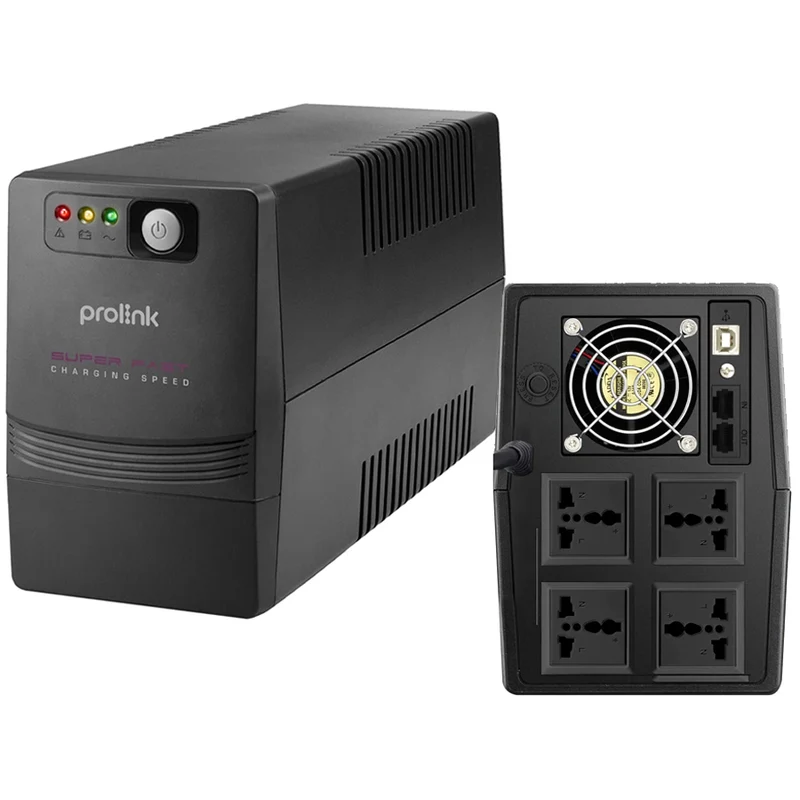 Prolink PRO2000SFCU-4U 2000VA 1200W Super-Fast Charging Line Interactive UPS with Built-in AVR + 4x Universal Socket + USB Port