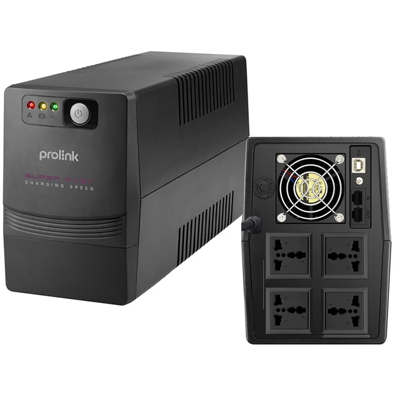 Prolink PRO1501SFCU-4U 1500VA 900W Super-Fast Charging Line Interactive UPS with Built-in AVR + 4x Universal Socket + USB Port
