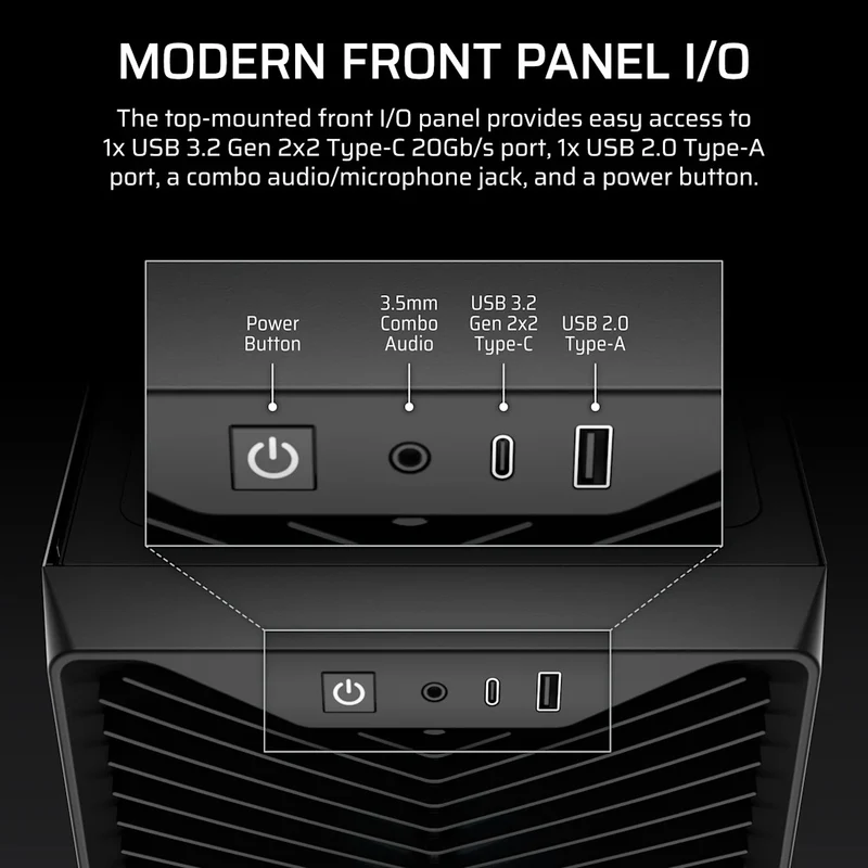 Corsair 3200D RS ARGB Mid-Tower ATX PC Case (Black, White)