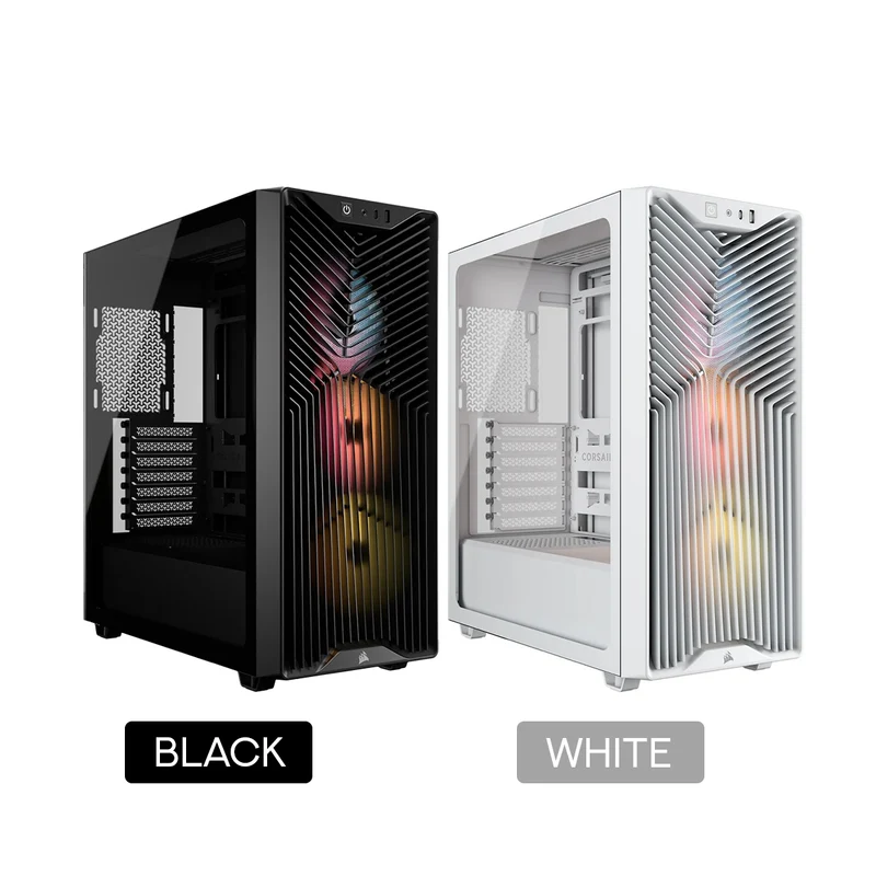 Corsair 3200D RS ARGB Mid-Tower ATX PC Case (Black, White)