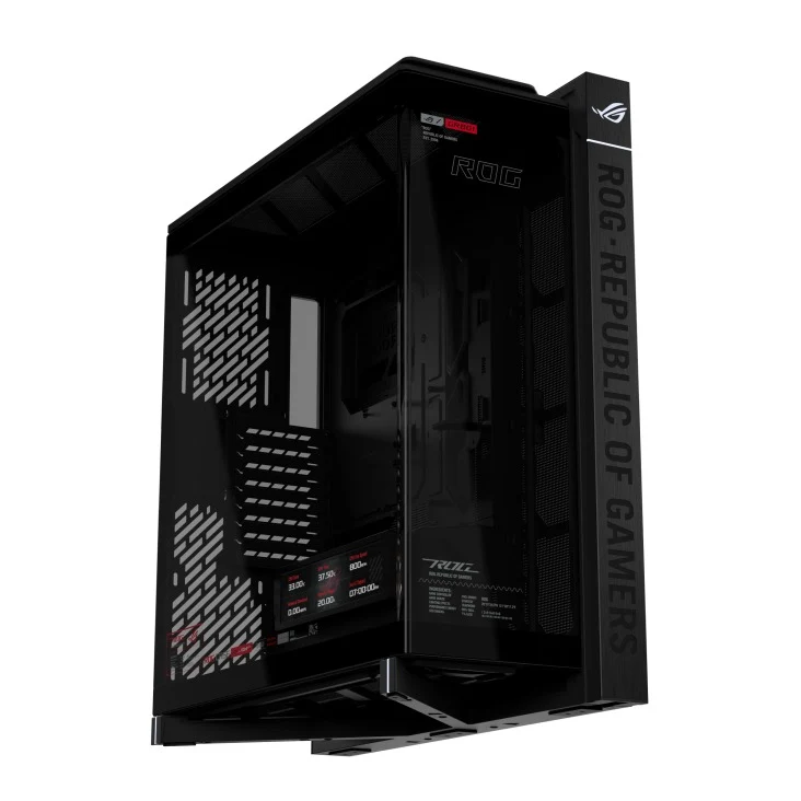 Asus ROG Cronox Panoramic Curved Tempered-Glass Panel Full-Tower PC Case (Black, White Ed.)