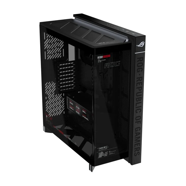 Asus ROG Cronox Panoramic Curved Tempered-Glass Panel Full-Tower PC Case (Black, White Ed.)