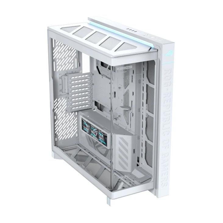 Asus ROG Cronox Panoramic Curved Tempered-Glass Panel Full-Tower PC Case (Black, White Ed.)