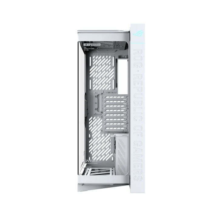 Asus ROG Cronox Panoramic Curved Tempered-Glass Panel Full-Tower PC Case (Black, White Ed.)