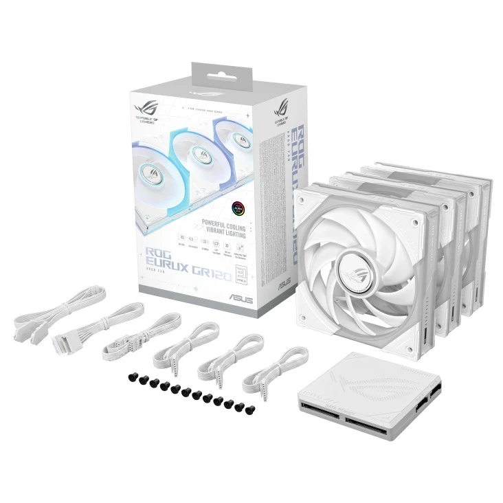Asus ROG Eurux GR120 ARGB Fan CPU Cooling Fan (Triple Pack) (Black, White)