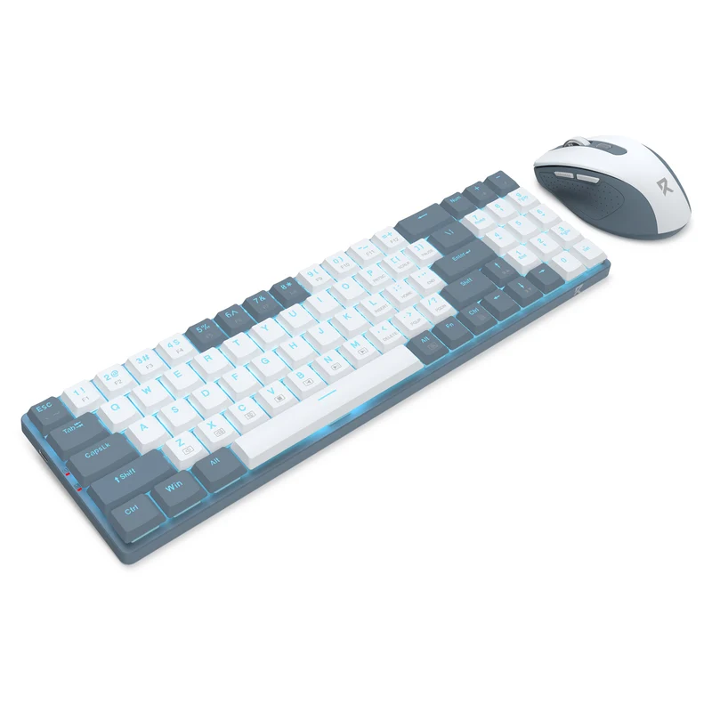 Redragon BS-8773-W 2.4G Wireless Mechanical Keyboard & Mouse Bundle (White/Grey)