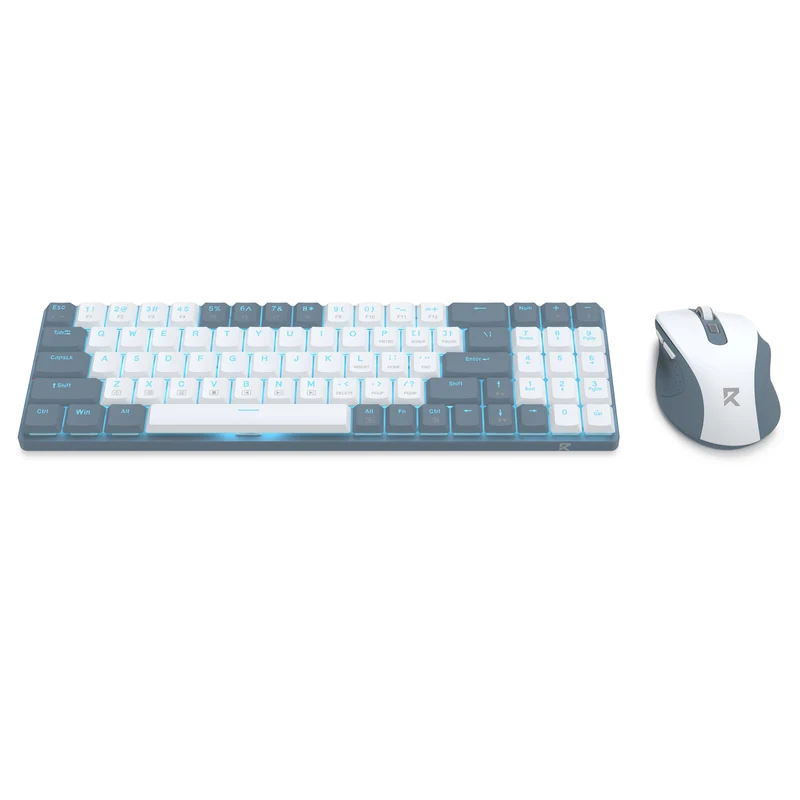 Redragon BS-8773-W 2.4G Wireless Mechanical Keyboard & Mouse Bundle (White/Grey)