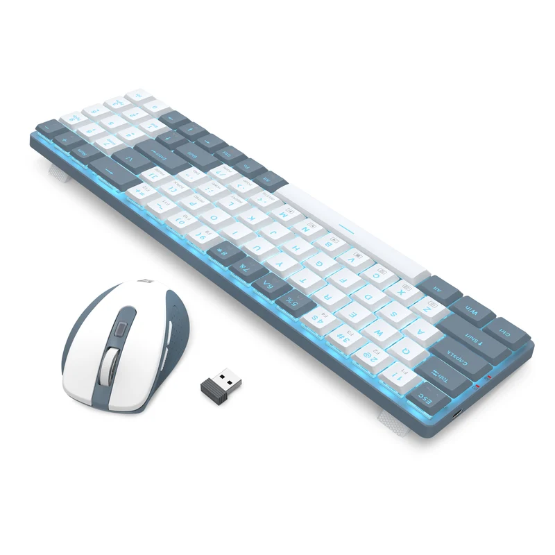 Redragon BS-8773-W 2.4G Wireless Mechanical Keyboard & Mouse Bundle (White/Grey)