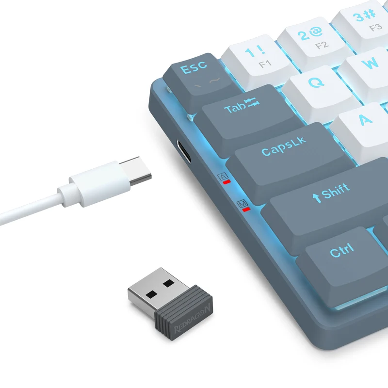 Redragon BS-8773-W 2.4G Wireless Mechanical Keyboard & Mouse Bundle (White/Grey)