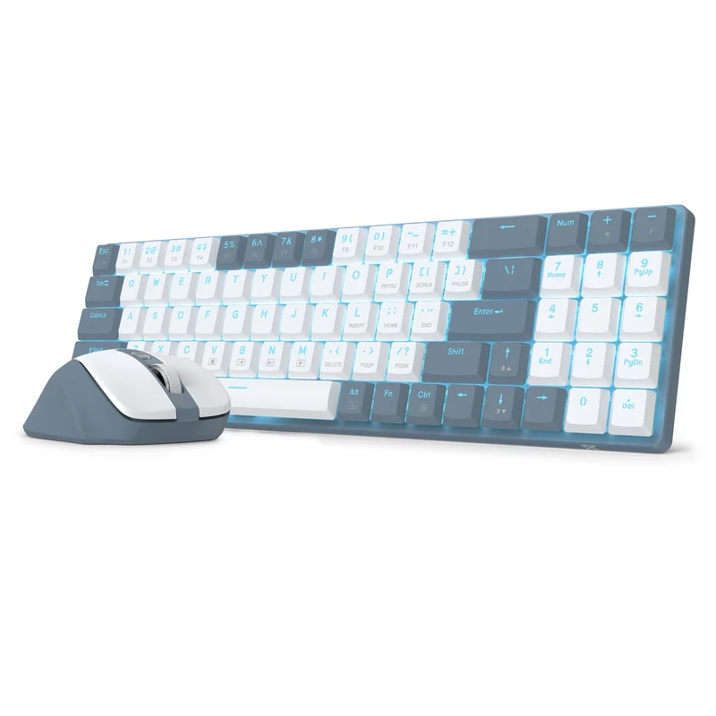 Redragon BS-8773-W 2.4G Wireless Mechanical Keyboard & Mouse Bundle (White/Grey)