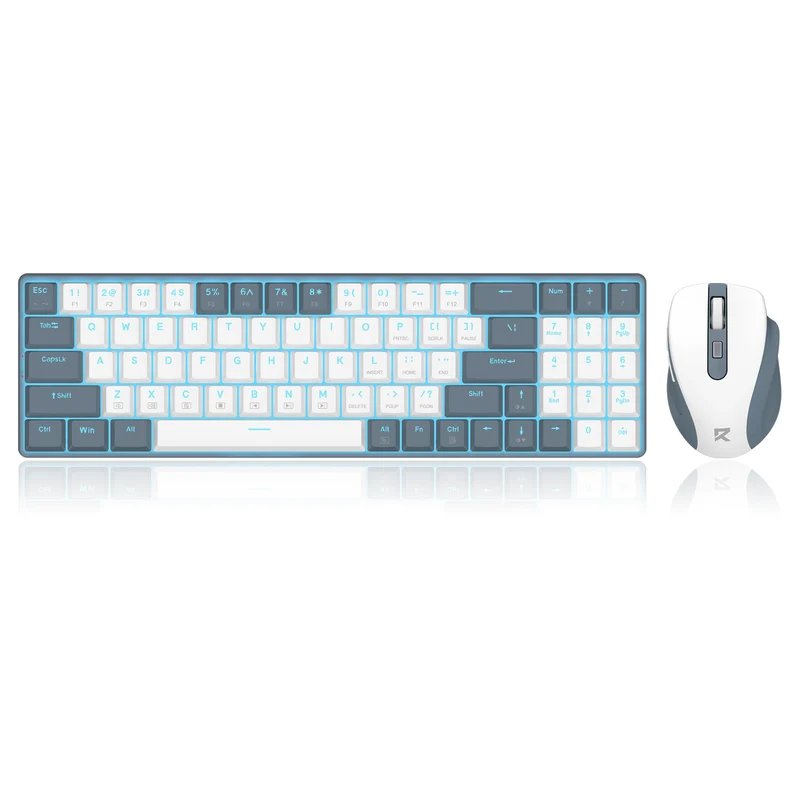 Redragon BS-8773-W 2.4G Wireless Mechanical Keyboard & Mouse Bundle (White/Grey)