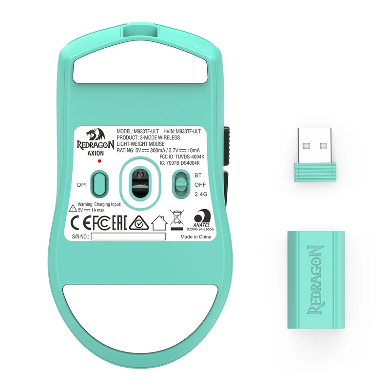 Redragon M933-Ult Axion Dual 8K Tri-Mode Wireless Lightweight Gaming Mouse (Olive Mist, Cloud White, Tiffany Blue, Blue Matte)