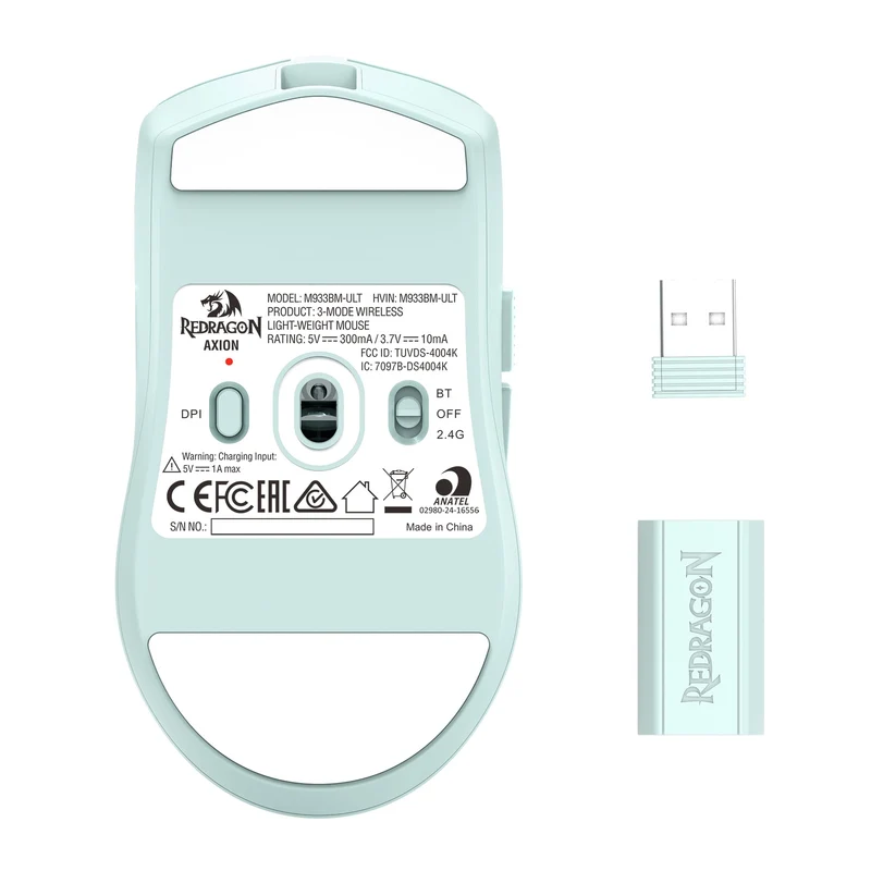 Redragon M933-Ult Axion Dual 8K Tri-Mode Wireless Lightweight Gaming Mouse (Olive Mist, Cloud White, Tiffany Blue, Blue Matte)
