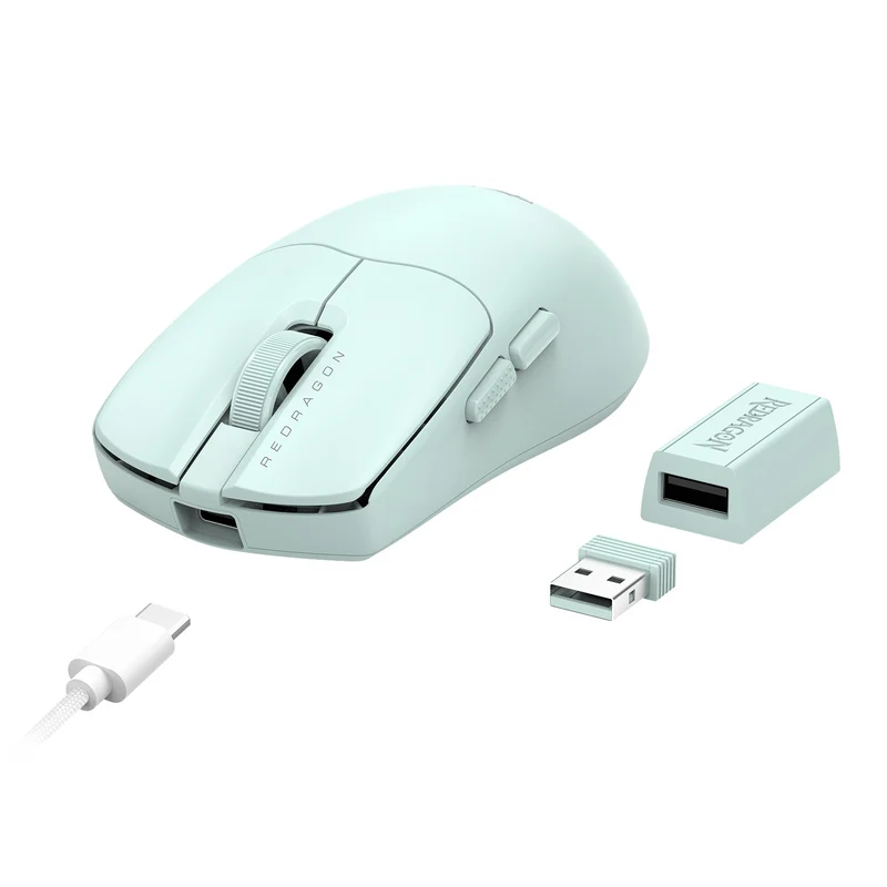 Redragon M933-Ult Axion Dual 8K Tri-Mode Wireless Lightweight Gaming Mouse (Olive Mist, Cloud White, Tiffany Blue, Blue Matte)