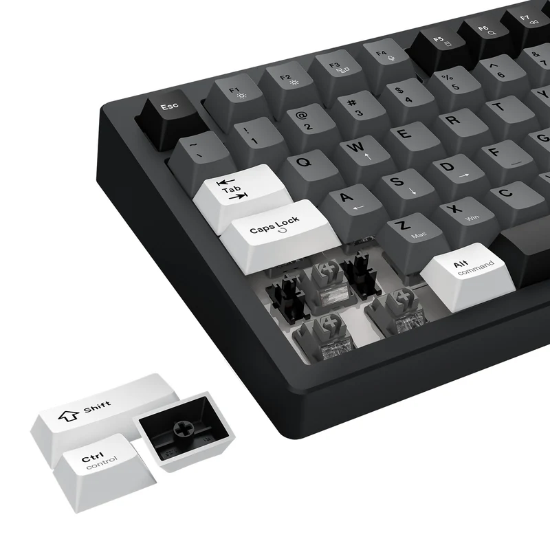 Redragon K754WGB POPVU87 Customizable Smart Touch Display Wired Mechanical Keyboard (White/Grey/Black)