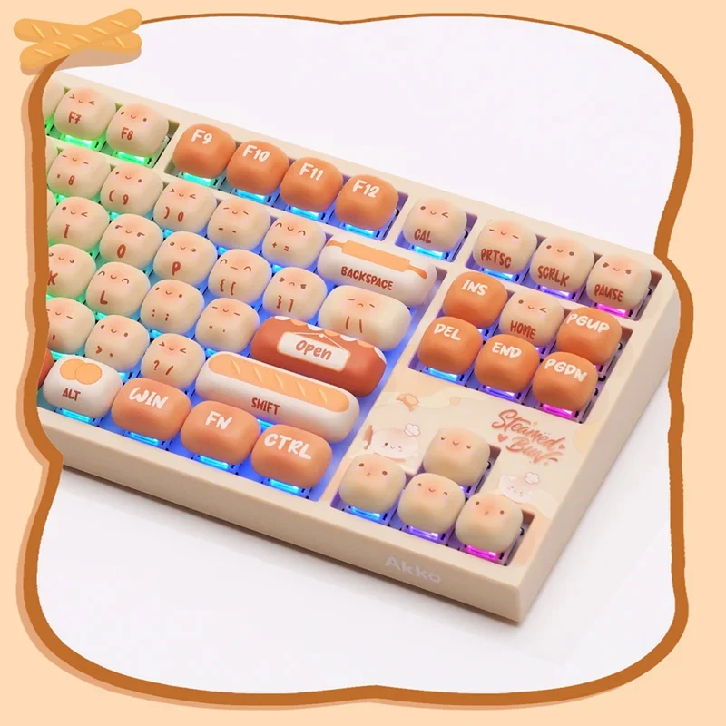Akko 5087 V5 Bun Wonderland Multi-Mode RGB Hot-Swappable Mechanical Keyboard (Akko V3 Piano Pro Switch) (103-K064A-012)