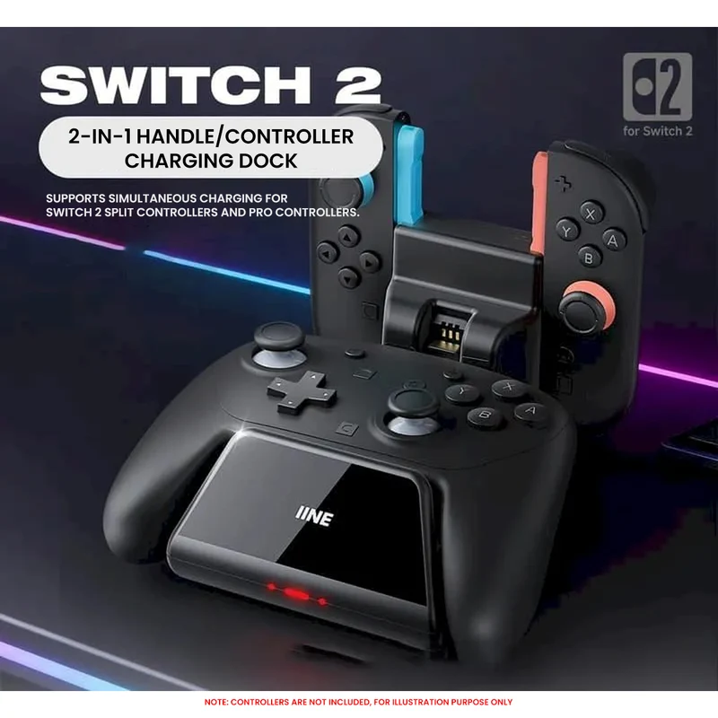 IINE 2-in-1 Controller Charging Station for Nintendo Switch 2 (L1278)