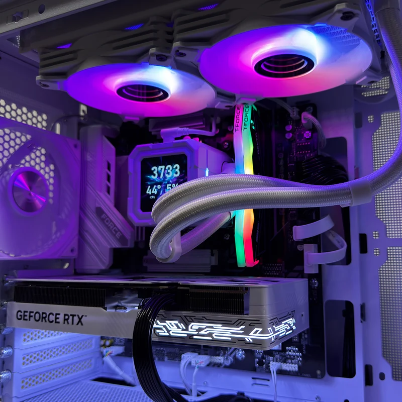 Optima Silver Alloy White Desktop Gaming PC | AMD Ryzen 7 7800X3D | 32GB (2x16GB) RAM | 1TB SSD | RTX 5070 | Windows 11 Pro