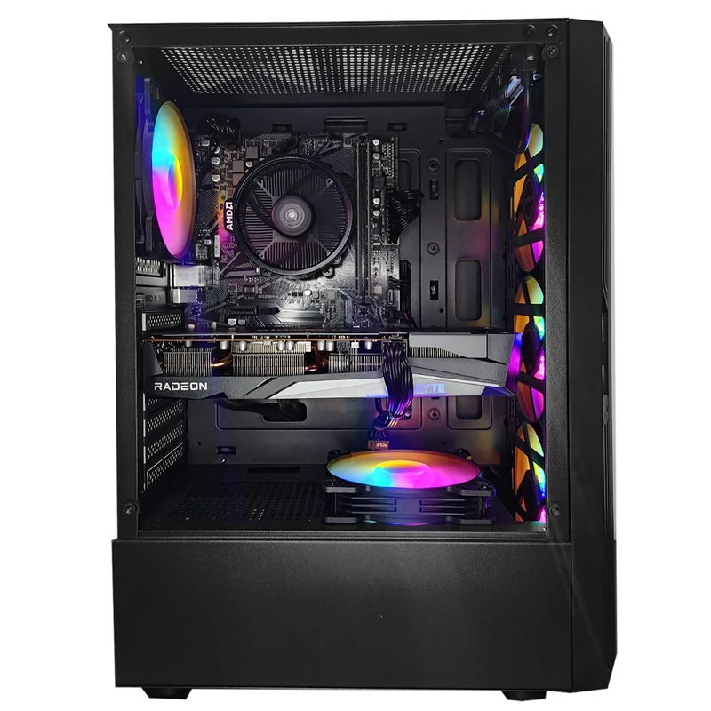 Alpha AX20 Black Desktop Gaming PC | AMD Ryzen 5 5500 | 16GB (2x8GB) RAM | 512GB SSD | RX 7600 | Windows 11 Pro