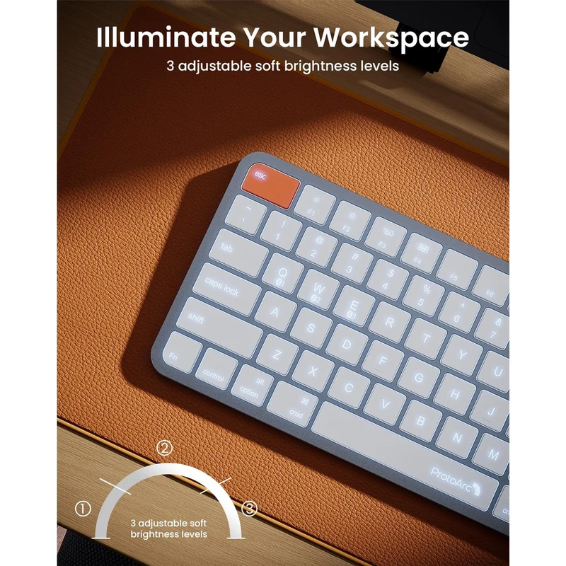 ProtoArc K90-A Multi-Device Backlit Bluetooth Mac Keyboard (White) (CP016500)