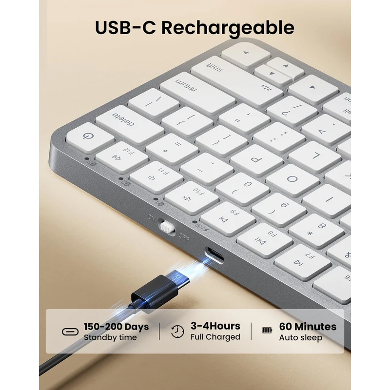 ProtoArc K90-A Multi-Device Backlit Bluetooth Mac Keyboard (White) (CP016500)