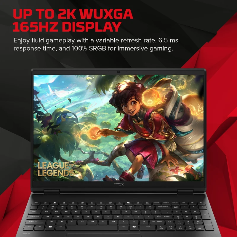 HP HyperX Omen 15-GA0046TX Gaming Laptop (Shadow Black) | 15" 2.5K (2560x1600) IPS 180Hz | i7-14650HX | 16GB RAM | 512GB SSD | RTX 5060 | Windows 11 Home | MS Office Home 2024 + M365 Basic + HP Everyday 16 Laptop Briefcase