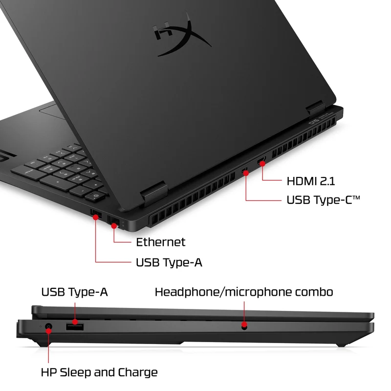 HP HyperX Omen 15-GA0046TX Gaming Laptop (Shadow Black) | 15" 2.5K (2560x1600) IPS 180Hz | i7-14650HX | 16GB RAM | 512GB SSD | RTX 5060 | Windows 11 Home | MS Office Home 2024 + M365 Basic + HP Everyday 16 Laptop Briefcase