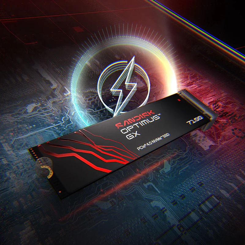 Sandisk Optimus GX 7100 500GB 6800MB/s Read M.2 2280 PCIe 4.0x4 NVMe SSD (SDSP71500GAN-000E0)