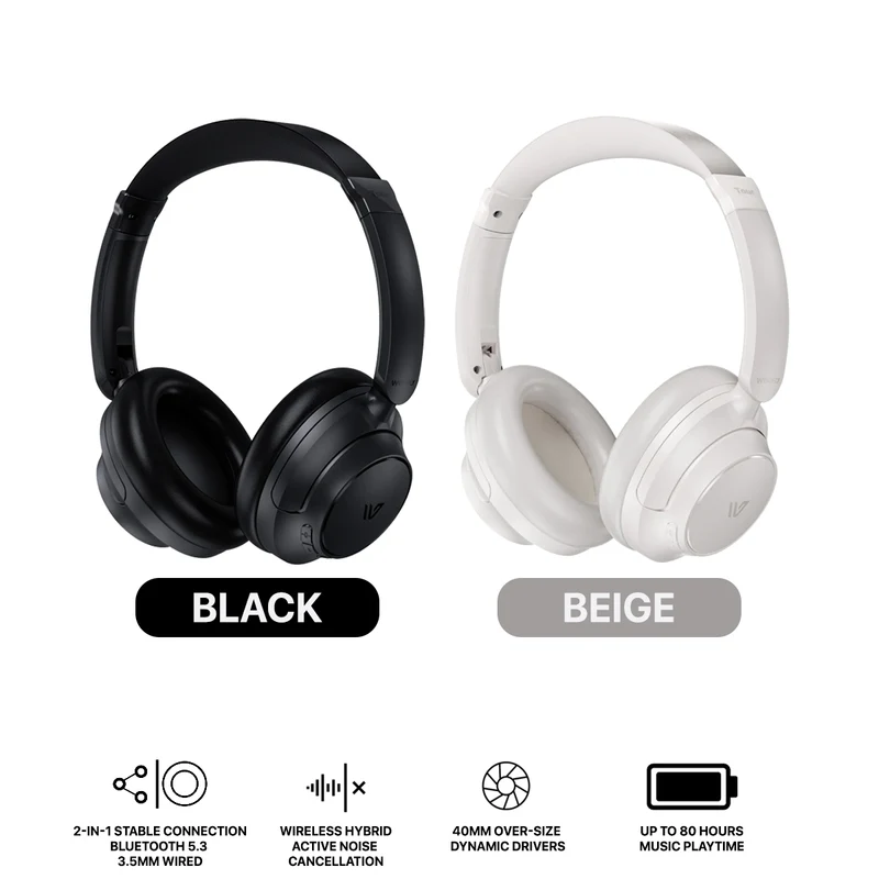 Weofly Tour ANC Headphone (Black, Beige) (WFTR690BL, WFTR690BG)