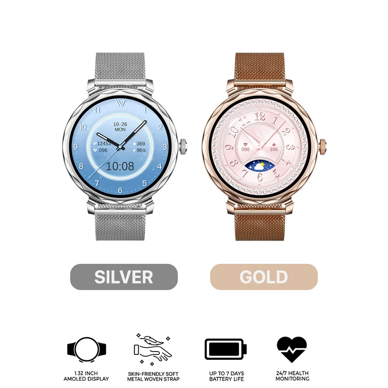 Weofly Lulu 2 Smartwatch (Silver, Gold) (WFLU879SL, WFLU879GD)