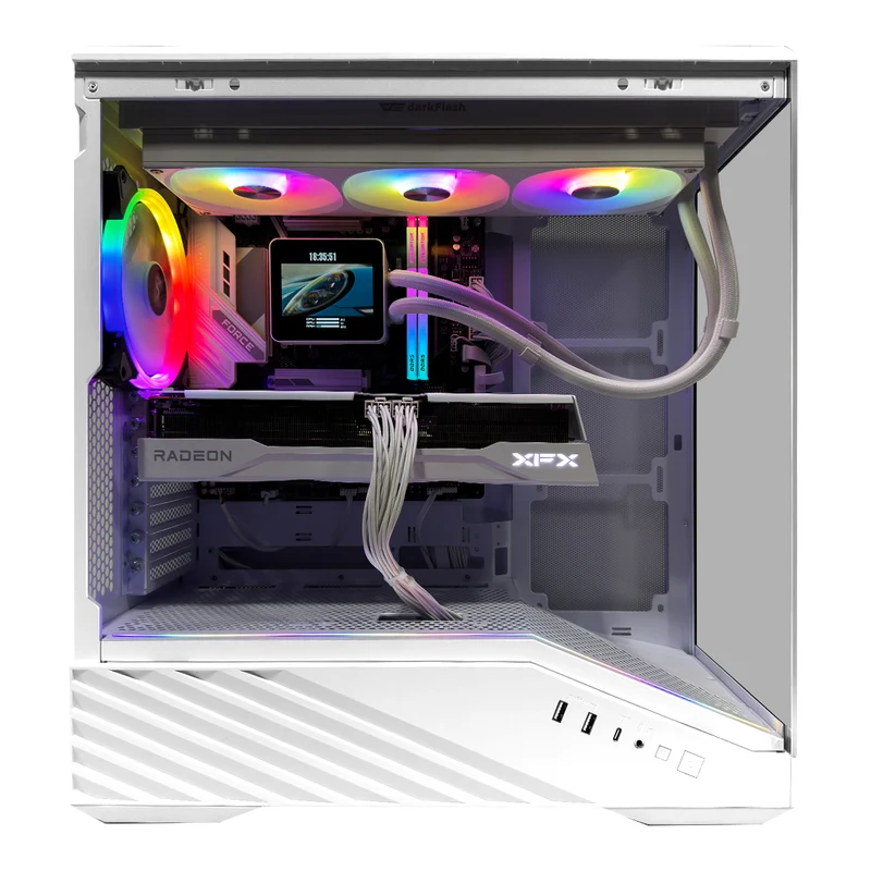 Optima V100 Vector White Desktop Gaming PC | AMD Ryzen 7 9700X | 32GB (2x16GB) RAM | 1TB SSD | RX 9070 XT | Windows 11 Pro