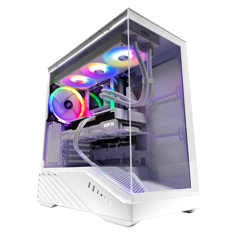 Optima V100 Vector White Desktop Gaming PC | AMD Ryzen 7 9700X | 32GB (2x16GB) RAM | 1TB SSD | RX 9070 XT | Windows 11 Pro