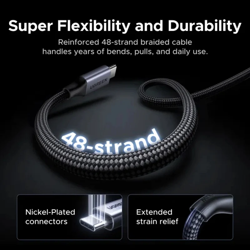 Ugreen USB-C to USB-C 100W PD Magnetic Fast Charging Cable - 1m (Gray) (L520/55517)