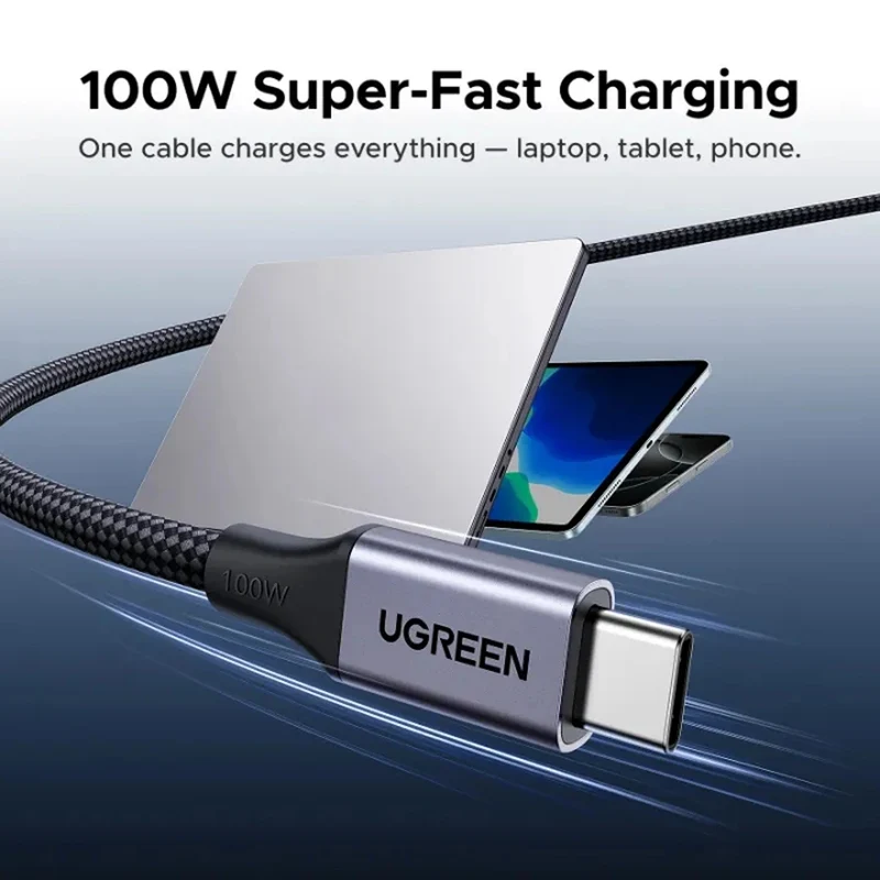 Ugreen USB-C to USB-C 100W PD Magnetic Fast Charging Cable - 1m (Gray) (L520/55517)