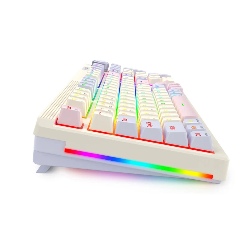 E-Yooso Z-101 RGB 101 Keys Tri-Mode Hot-Swappable Mechanical Keyboard White/Pink/Purple (Silverwood Switch)