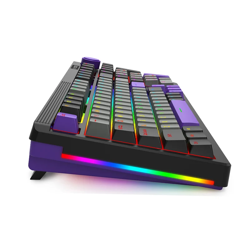 E-Yooso Z-101 RGB 101 Keys Tri-Mode Hot-Swappable Mechanical Keyboard Grey/Black/Purple (Silverwood Switch)