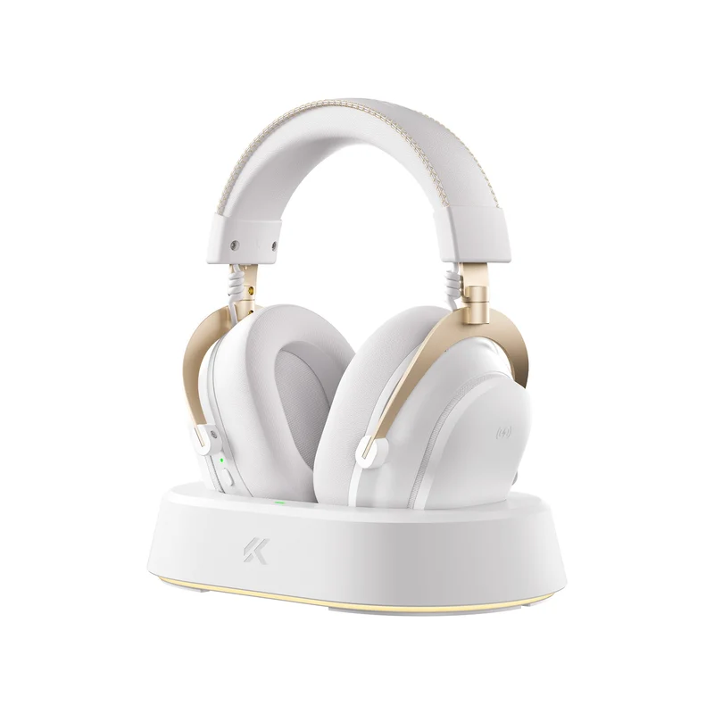 MCHOSE V9 Turbo RGB Wireless Gaming Headset (Black/Gold, White/Gold)